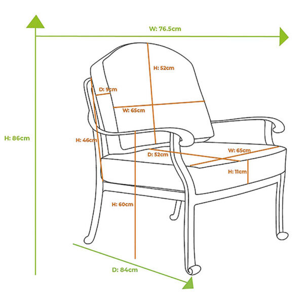 Dimensions for Hartman Amalfi Lounge Chair