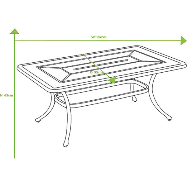 Dimensions for Hartman Amalfi Rectangular Coffee Table