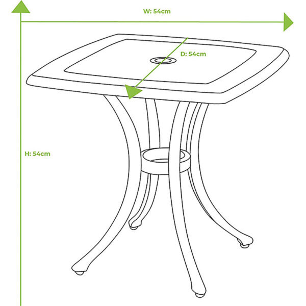 Dimensions for Hartman Amalfi Square Side Table