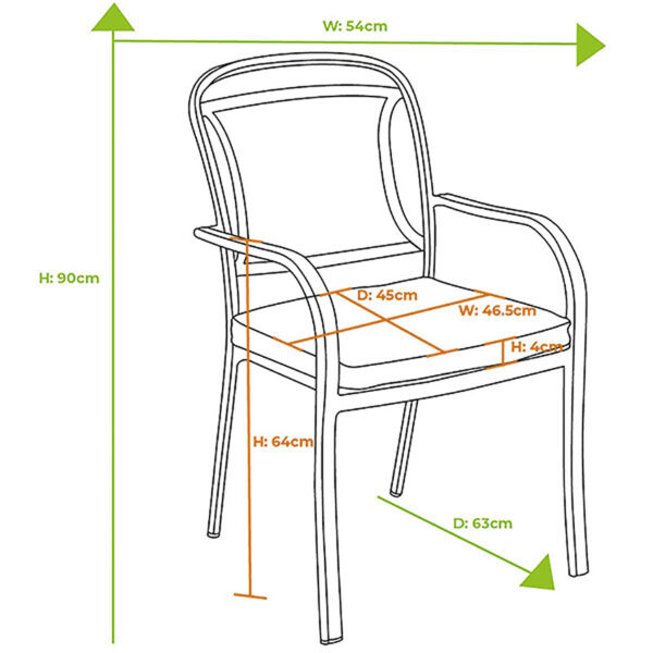 Dimensions for Hartman Berkeley Dining Chair