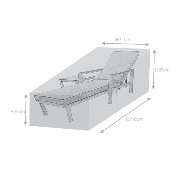 Dimensions for Supremo Leisure Lounger & Side Table Cover