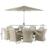 Dimensions for Bramblecrest Monterey Sandstone 8 Seat Elliptical Dining Set with Lazy Susan, Parasol & Base