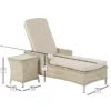 Dimensions for Bramblecrest Monterey Sandstone Sun Lounger with Side Table