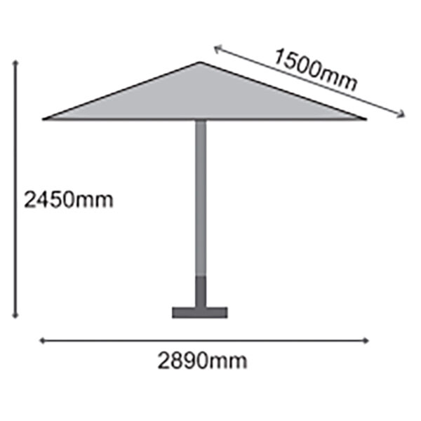 Dimensions for Sturdi 3 metre Round Parasol