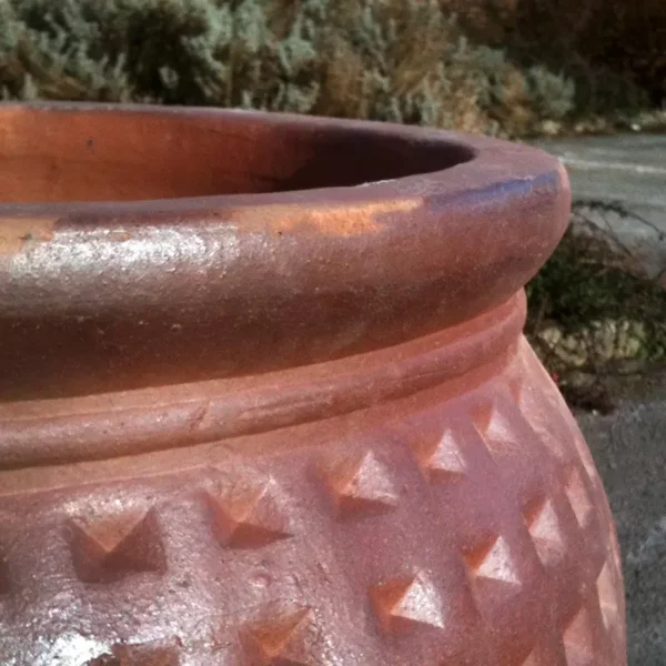 Dimpled Vase Terracotta Pot close
