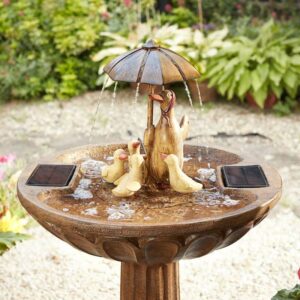 Smart Garden Duck Family Water Fountain lifestyle image close up