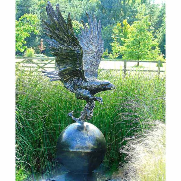 Home & Garden UK Eagle On Ball Garden Statue