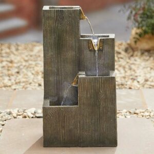 Easy Fountain Coastal Sleepers Water Feature with LED Lights