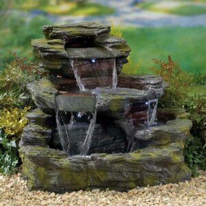 Easy Fountain Garda Falls Water Feature with LED Lights
