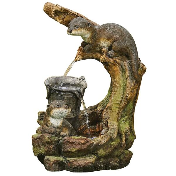 Easy Fountain Otters Element Water Feature with LED Lights detail