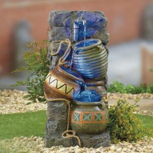 Easy Fountain Pouring Pot Wall Water Feature with LED Lights
