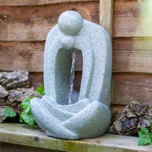 Easy Fountain Zen Pour Water Feature with LED Lights in use