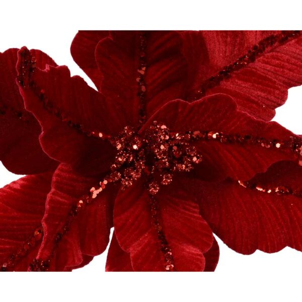 Everlands Christmas Red Flower on Wire