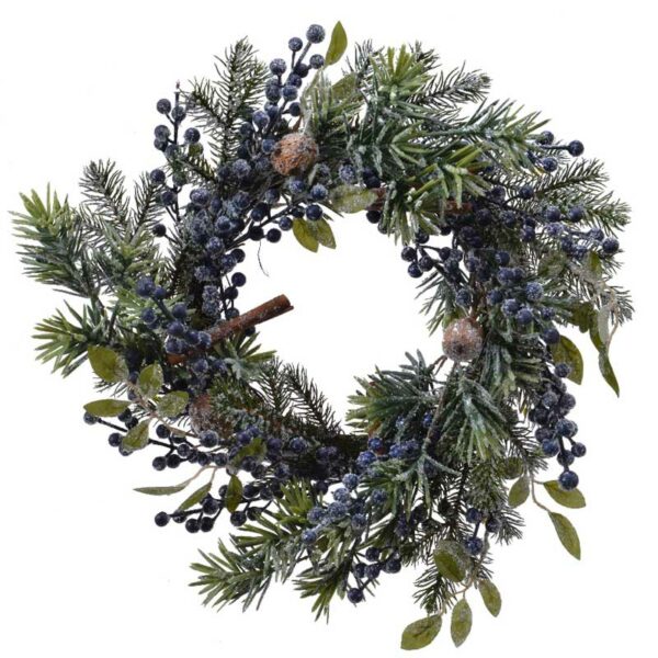 Everlands Frosted Blue Berry Wreath