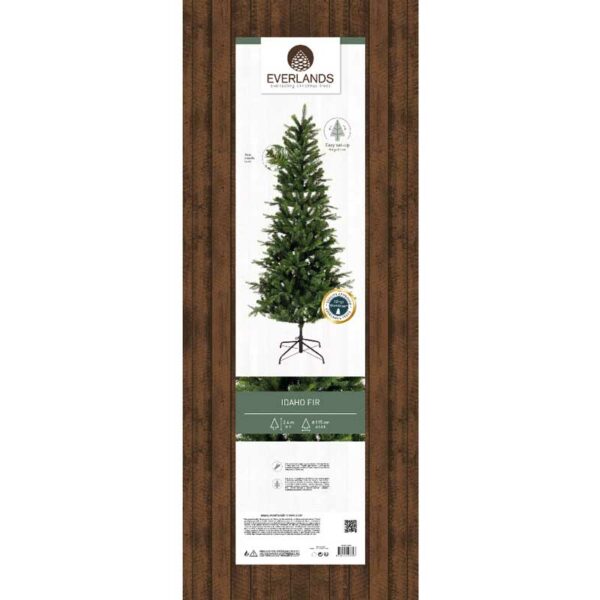 Everlands Idaho Fir Slim Artificial Christmas Tree - 8ft