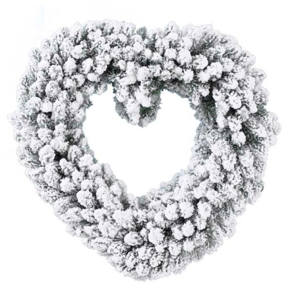 Everlands Snowy Imperial Heart Wreath