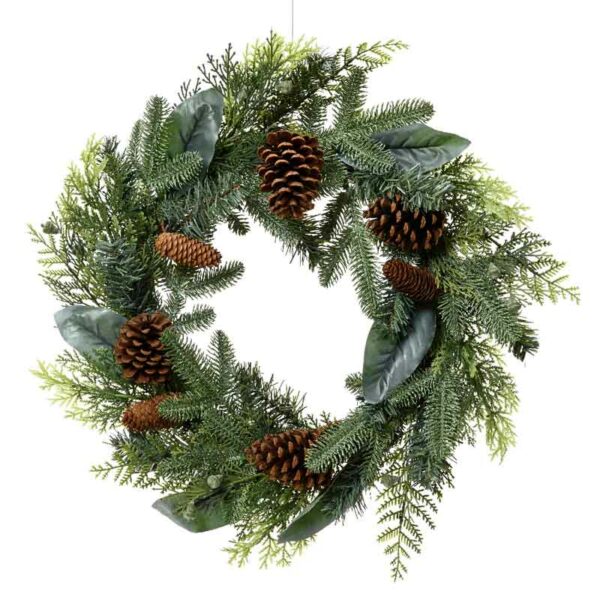 Everlands Natural Wreath with Pinecones