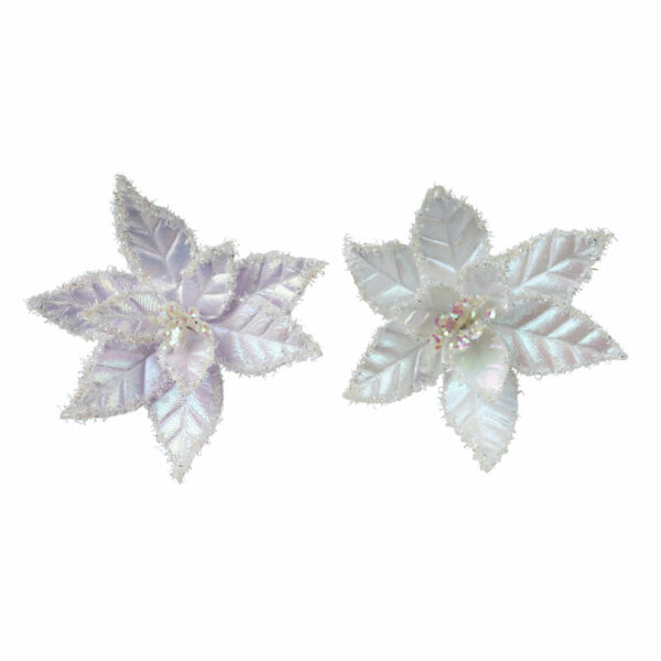 Everlands Polyester Flower Clip with Glitter (Assorted Designs)
