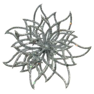 Everlands Silver Glitter Flower Clip