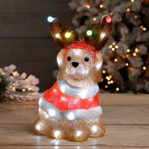 Festive Lit Acrylic Dog