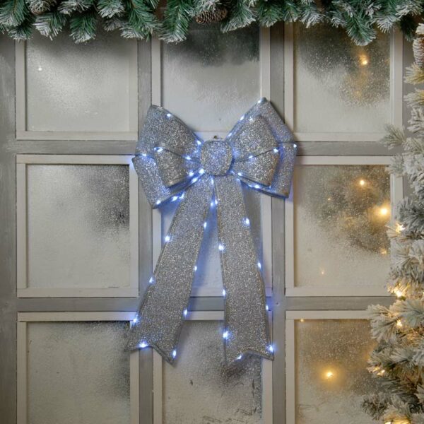 Festive Battery-Operated Lit Bow