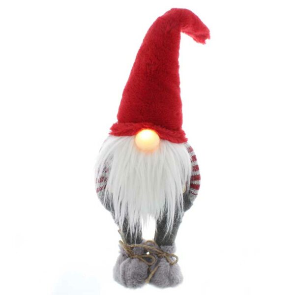 Festive Christmas Standing Gonk with Light Up LED Nose