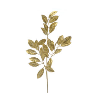 Festive Gold Metallic Leaf Stem (80cm)