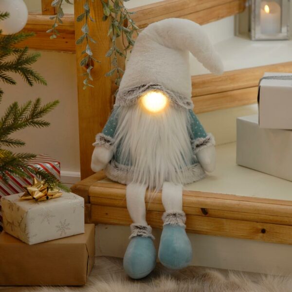 Festive Christmas Gonk with Dangly Legs & Light Up LED Nose