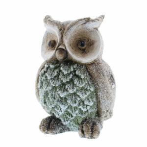Festive Grey Polyresin Owl