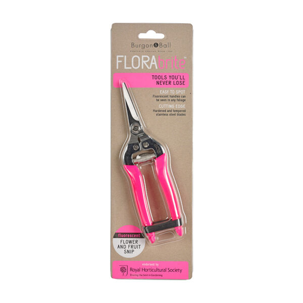 Burgon and Ball FloraBrite Pink Fruit and Flower Snip in packaging