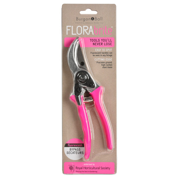 Burgon and Ball pink bypass secateurs in packaging