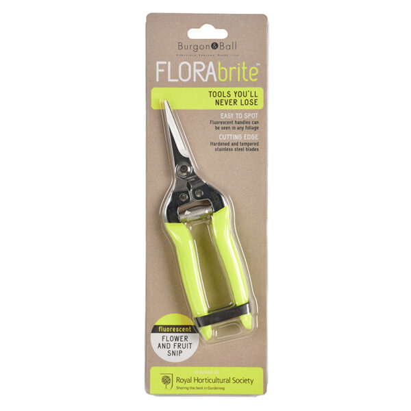 Burgon and Ball FloraBrite Yellow Fruit and Flower Snip in packaging