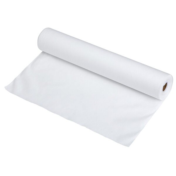 A slightly unrolled length of G20 Plant Warming Fleece in white.