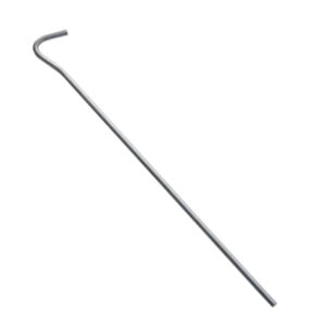 A single Galvanised Steel Garden Peg with a hook end and straight rod.