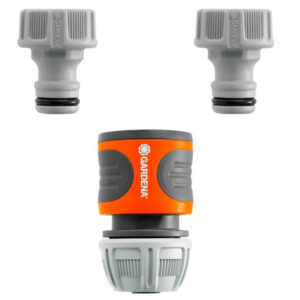 The hose and tap fittings of the GARDENA Connector Set against a white background