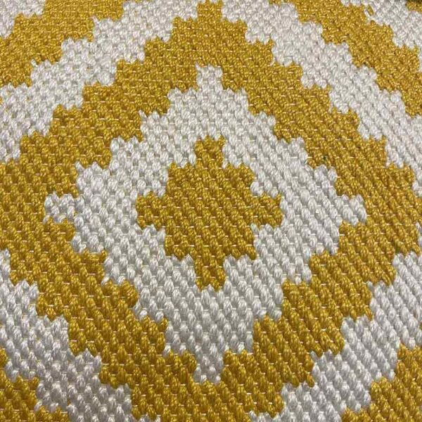 Geo Yellow & White Scatter pattern detail
