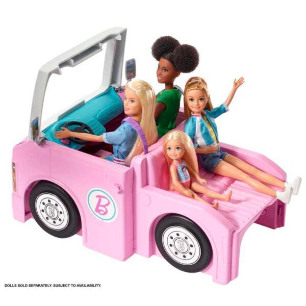 Barbie 3-in-1 Dream Camper & Accessories 60 Pieces full car