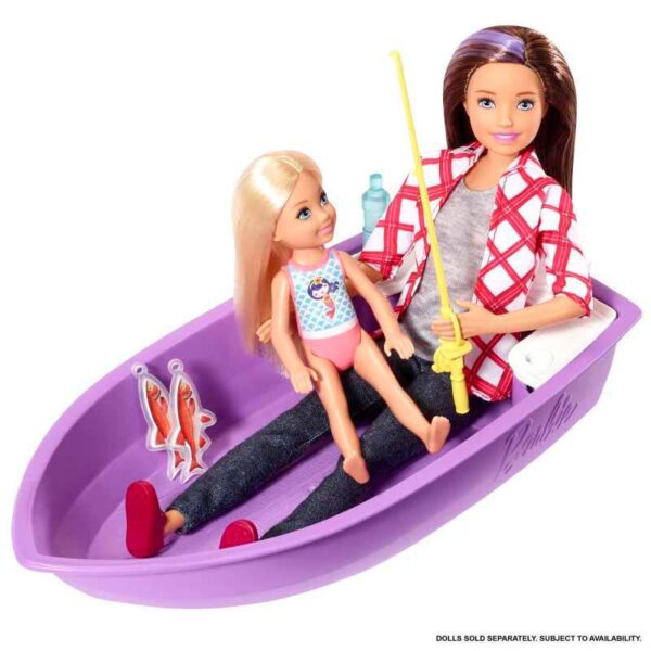 Barbie 3-in-1 Dream Camper & Accessories 60 Pieces small boat