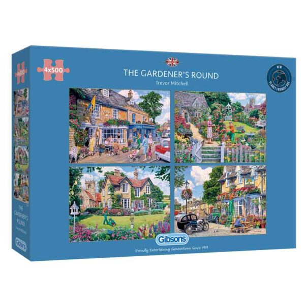 Gibsons The Gardener's Round 4 x 500 Piece Jigsaw Puzzles