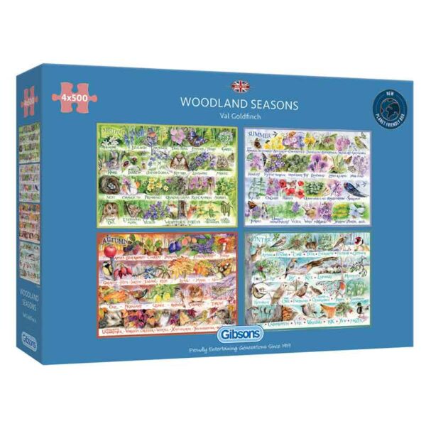 Gibsons Woodland Seasons 4 x 500 Piece Jigsaw Puzzles