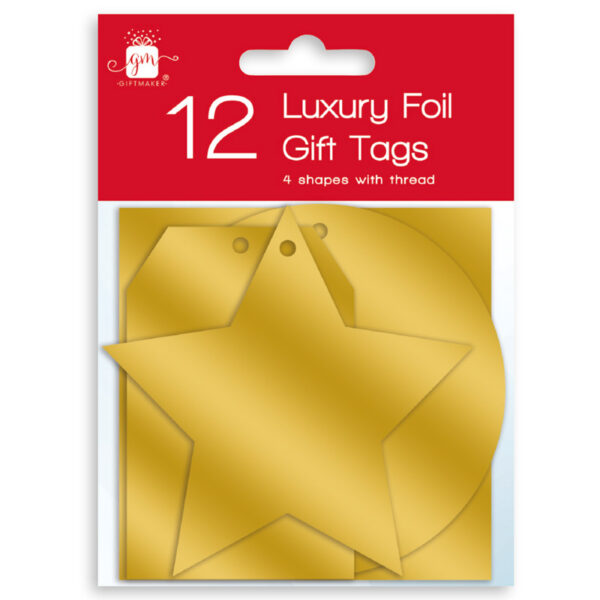 Gift Maker 12 Gold Luxury Foil Gift Tags