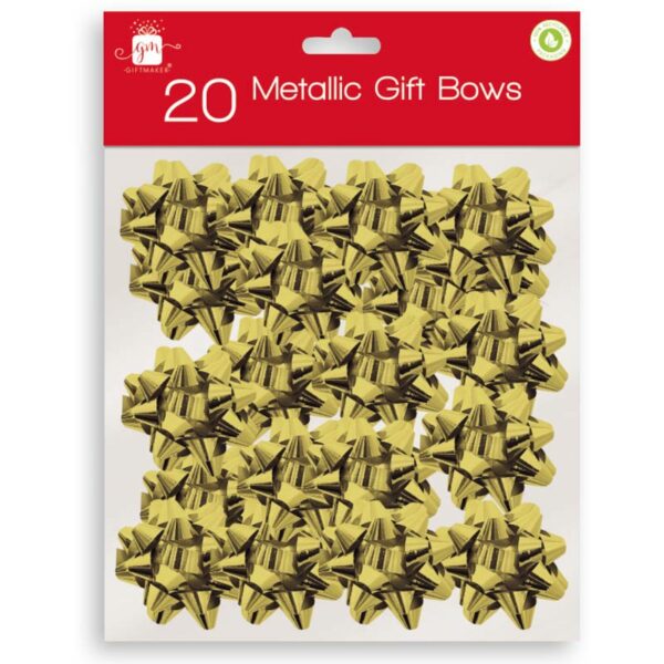 Gift Maker Gold Metallic Gift Bows (Pack of 20)