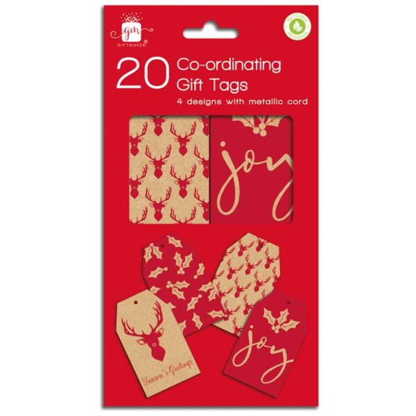 Gift Maker Stag & Holly Gift Tags (Pack of 20)