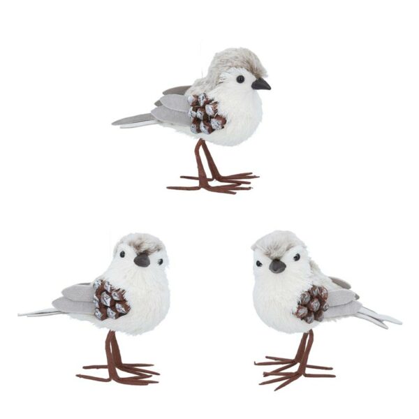 Gisela Graham White Bird with Cone (Assorted Designs)
