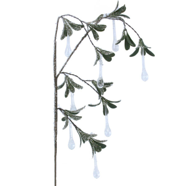 Gisela Graham Acrylic Raindrop & Leaf Branch (56cm)