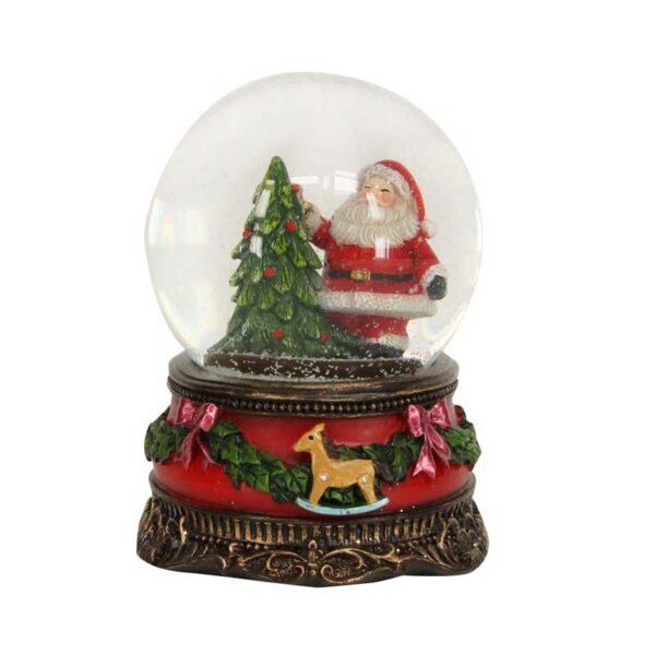 Gisela Graham Santa with Tree Snow Globe