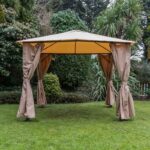 Glencrest Eden Gazebo with Curtains in Taupe
