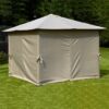 Glendale Venice 3m Square Gazebo in Mocha with curtains closed