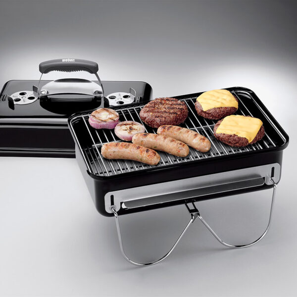 Weber Go Anywhere Portable Charcoal Barbecue food