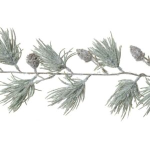 Everlands Green Frosted Garland with Mini Pinecones